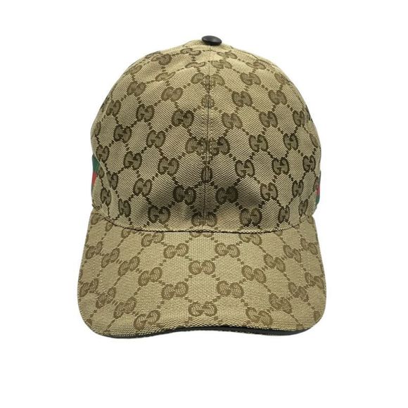 Gucci Hat Baseball Cap Leather GG Logo Blawan Men's Size XL - Picture 4 of 12